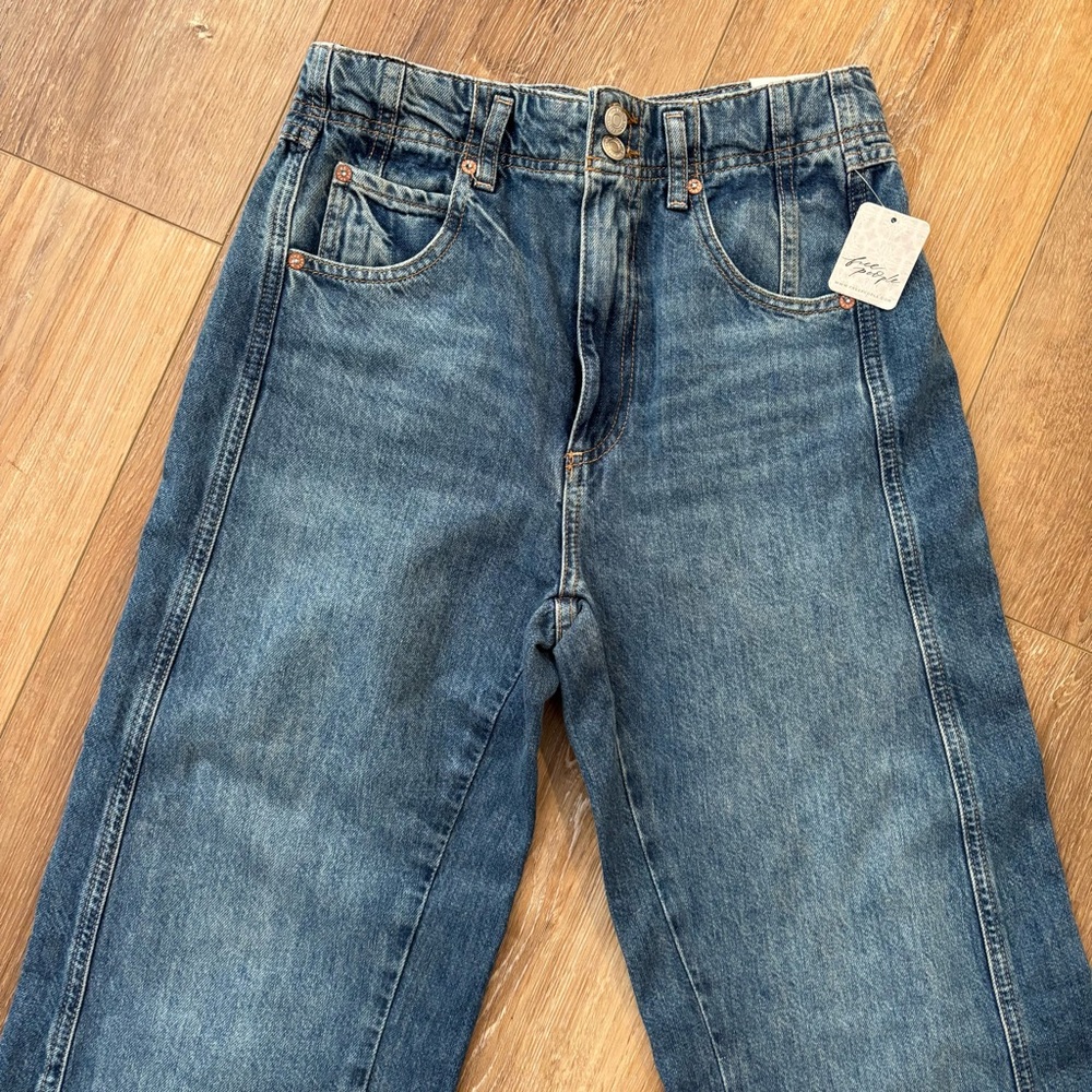 New WE THE FREE ASTER SWARM High‎ Rise Straight Denim Jeans NEW - Picture 2 of 16
